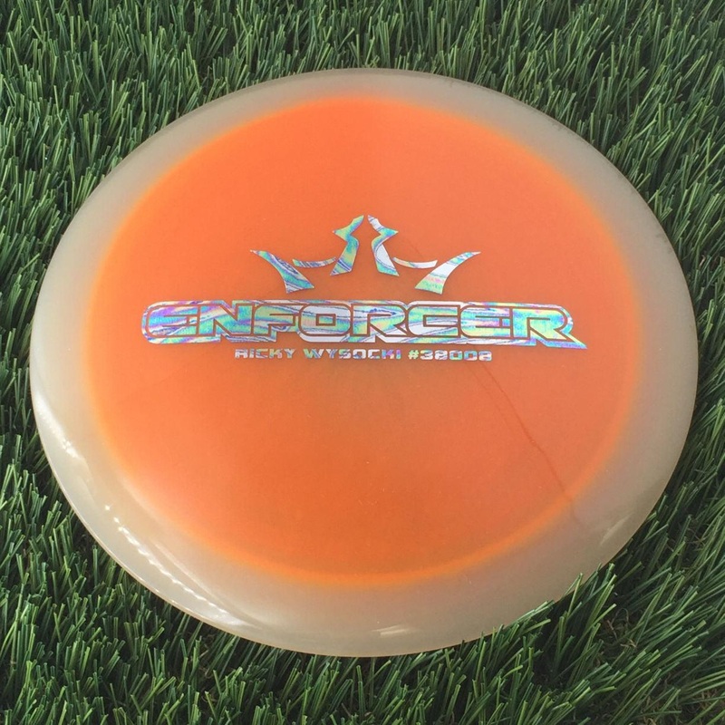 Dynamic Discs Lucid Moonshine Orbit Enforcer with Ricky Wysocki #38008 Stamp – 175g – Translucent Orange