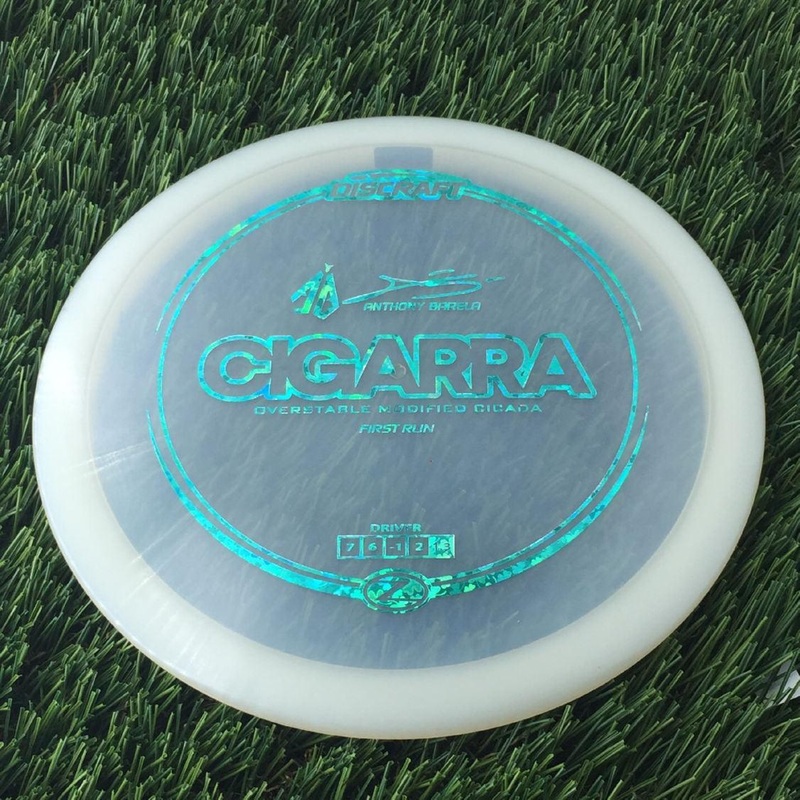 Discraft Elite Z Cigarra with First Run – Anthony Barela “AB” Signature – Overstable Modified Cicada Stamp – 174g – Clear