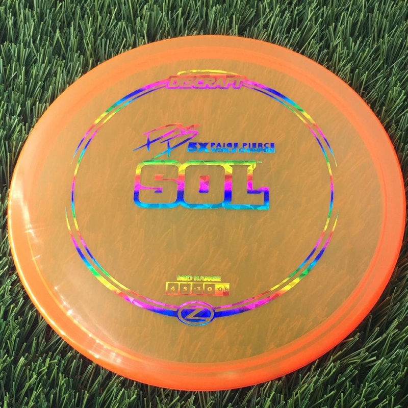 Discraft Elite Z Sol with PP 29190 5X Paige Pierce World Champion Stamp – 172g – Translucent Orange