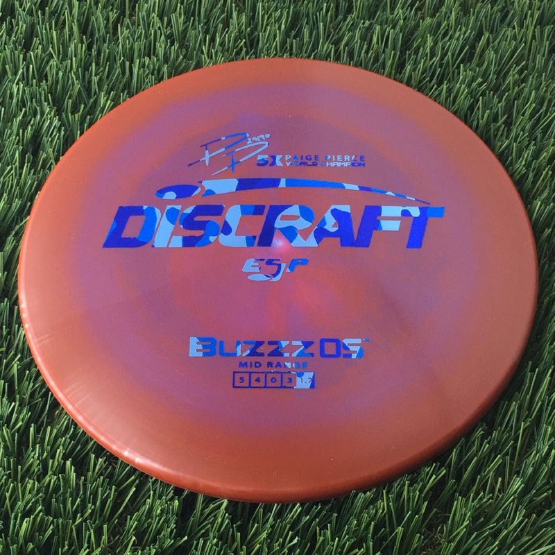 Discraft ESP BuzzzOS with PP 29190 5X Paige Pierce World Champion Stamp – 177g Orangish Brown