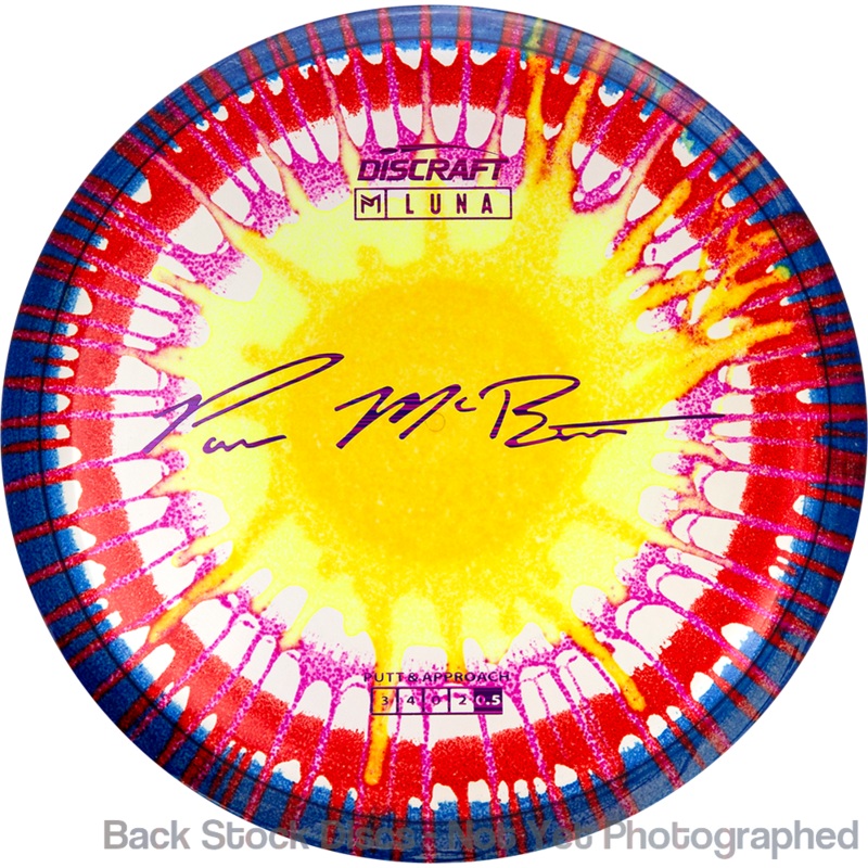 Discraft Elite Z Fly-Dyed Luna Putter with Paul McBeth Large Signature Stamp [Back Stock Inventory – Disc and Stamp Color WILL VARY]
