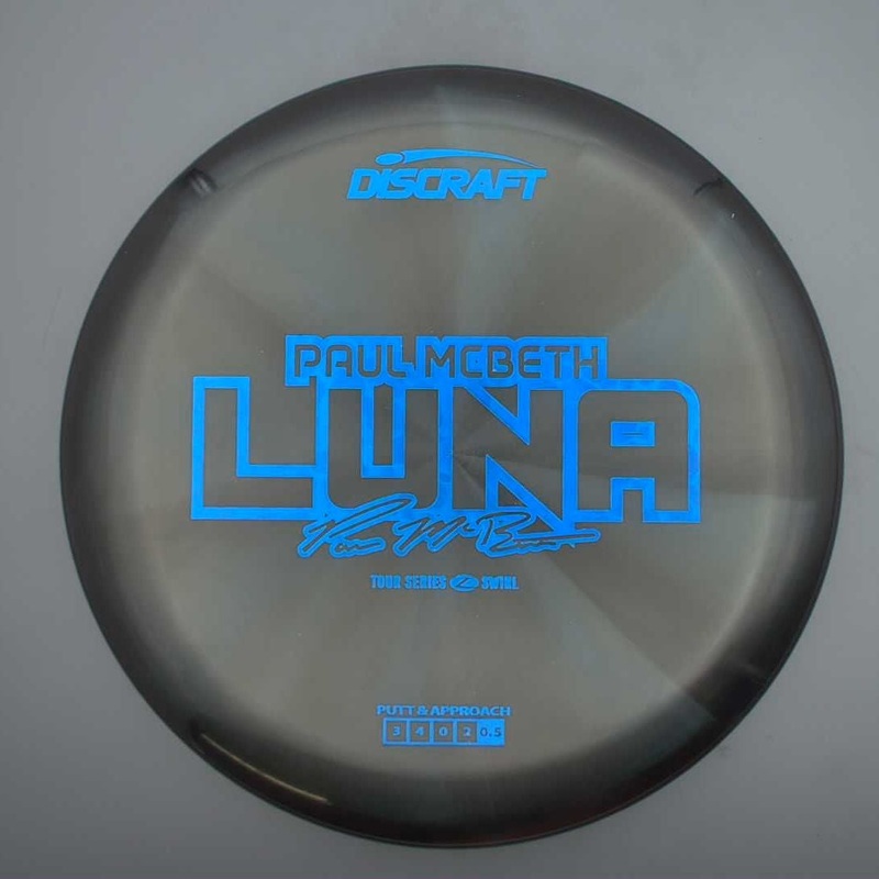 Discraft Elite Z Swirl Luna with Paul McBeth 2025 Tour Series Stamp – 175.4g – Grey