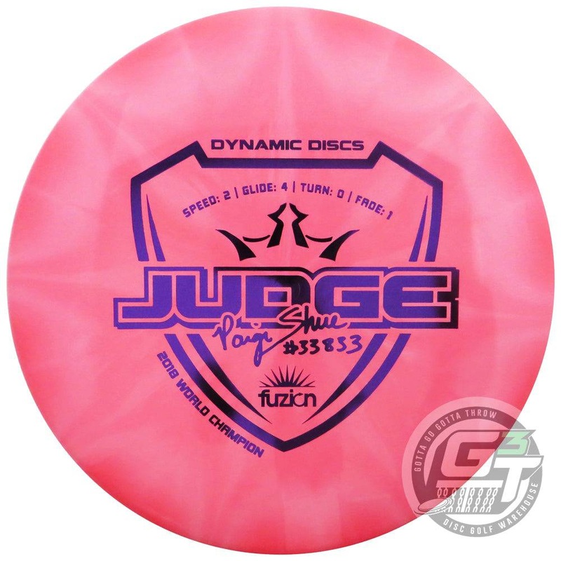Dynamic Discs Limited Edition Paige Shue Signature Fuzion Burst Judge Putter Golf Disc