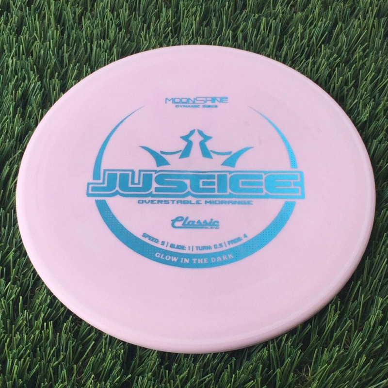 Dynamic Discs Classic Blend Moonshine Glow Justice with Glow in the Dark Stamp – 175g Pale Purple