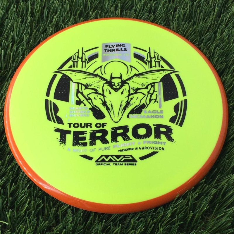 Axiom Fission Pyro with Flying Thrills in Bolder, CO presented by Gyrovision & Eagle McMahon – 2024 Halloween Tour of Terror Stamp – 176g Yellow