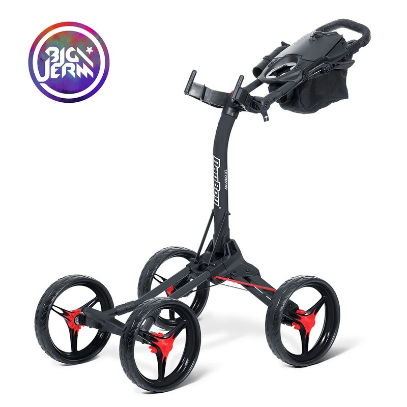Bag Boy Disc Golf Quad XL Push Cart – Black/Red