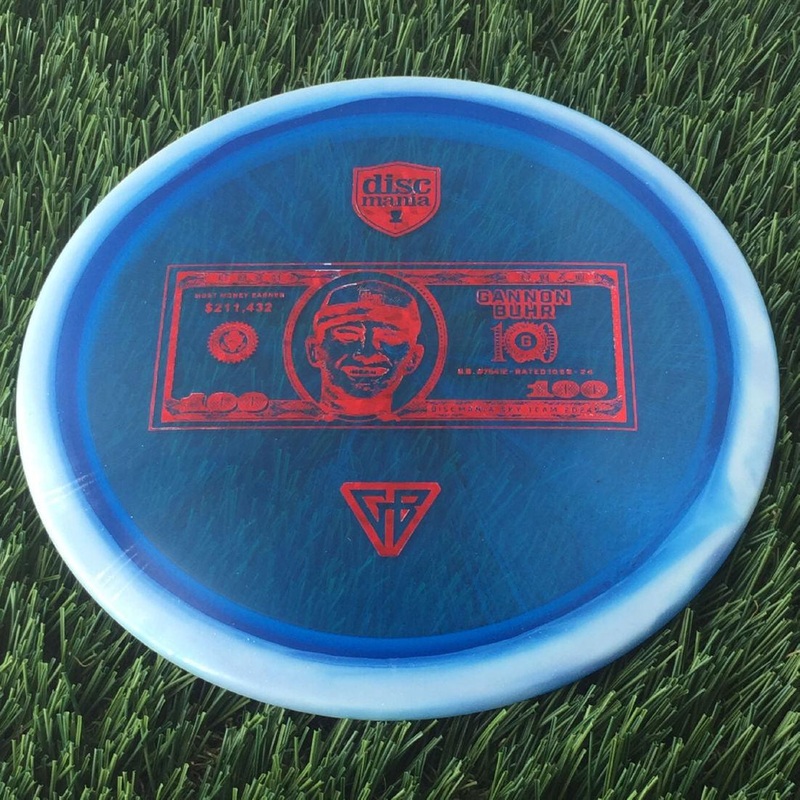 Discmania Horizon C-Line Metal Flake FD3 with Gannon Buhr – Most Money Earned in a Season $211,432 – Dollar Bill – GB Stamp – 175g – Translucent Blue