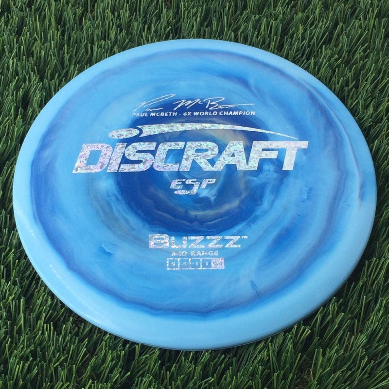 Discraft ESP Buzzz with Paul McBeth – 6x World Champion Signature Stamp – 177g Light Blue