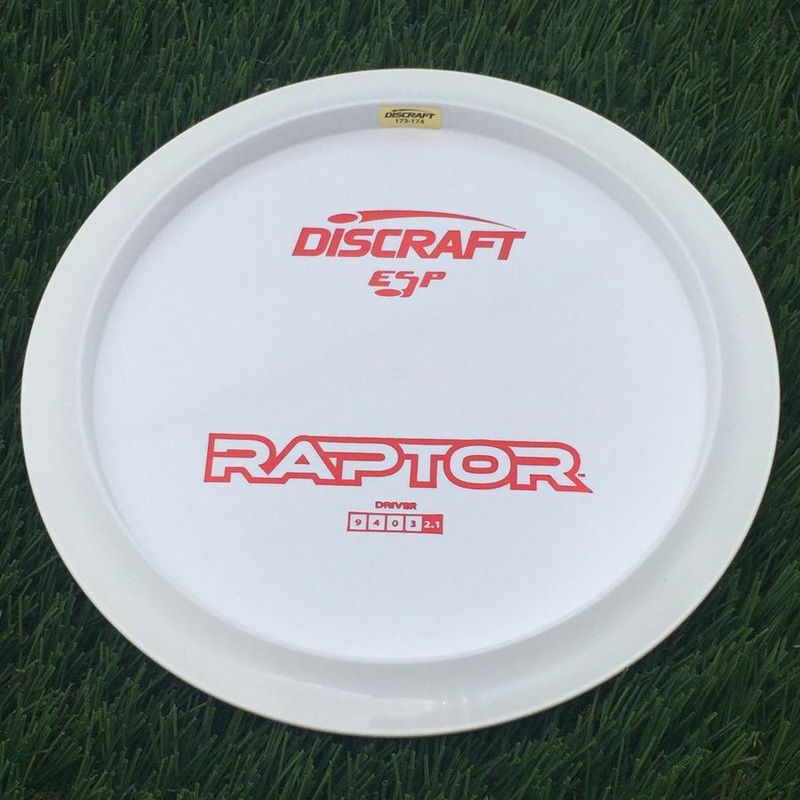 Discraft ESP Raptor with Dye Line Blank Top Bottom Stamp – 174g – White