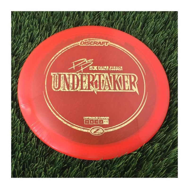 Discraft Elite Z Undertaker with PP 29190 5X Paige Pierce World Champion Stamp – 174g – Translucent Red