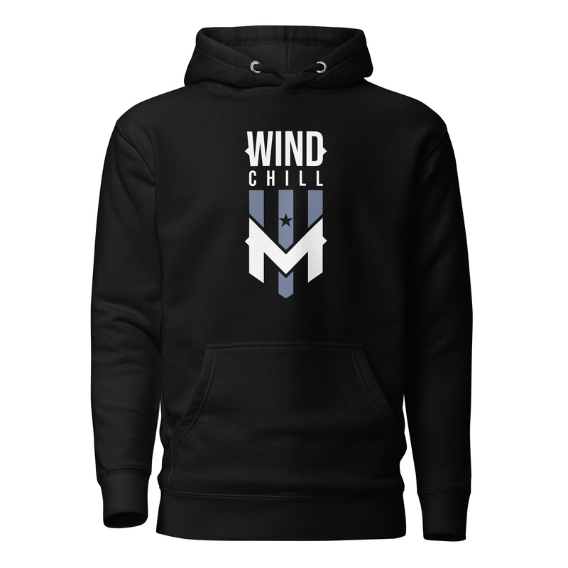 Wind Chill Black Stacked Logo Hooded Sweatshirt