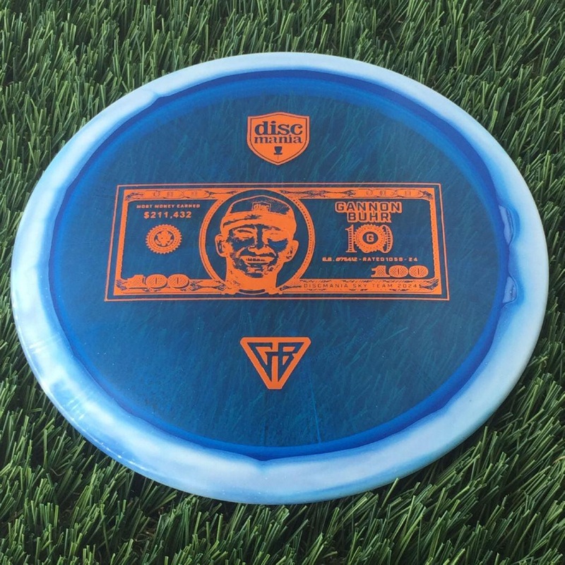 Discmania Horizon C-Line Metal Flake FD3 with Gannon Buhr – Most Money Earned in a Season $211,432 – Dollar Bill – GB Stamp – 176g – Translucent Blue