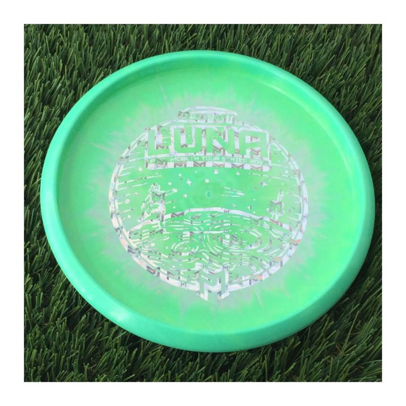 Discraft ESP Swirl Luna with Paul McBeth Tour Series 2023 Stamp – 174g Light Green