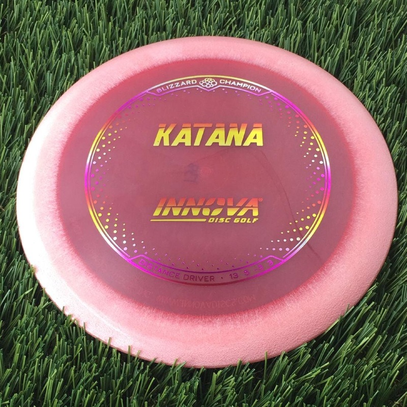 Innova Champion Blizzard Katana with Burst Logo Stock Stamp – 138g – Translucent Red