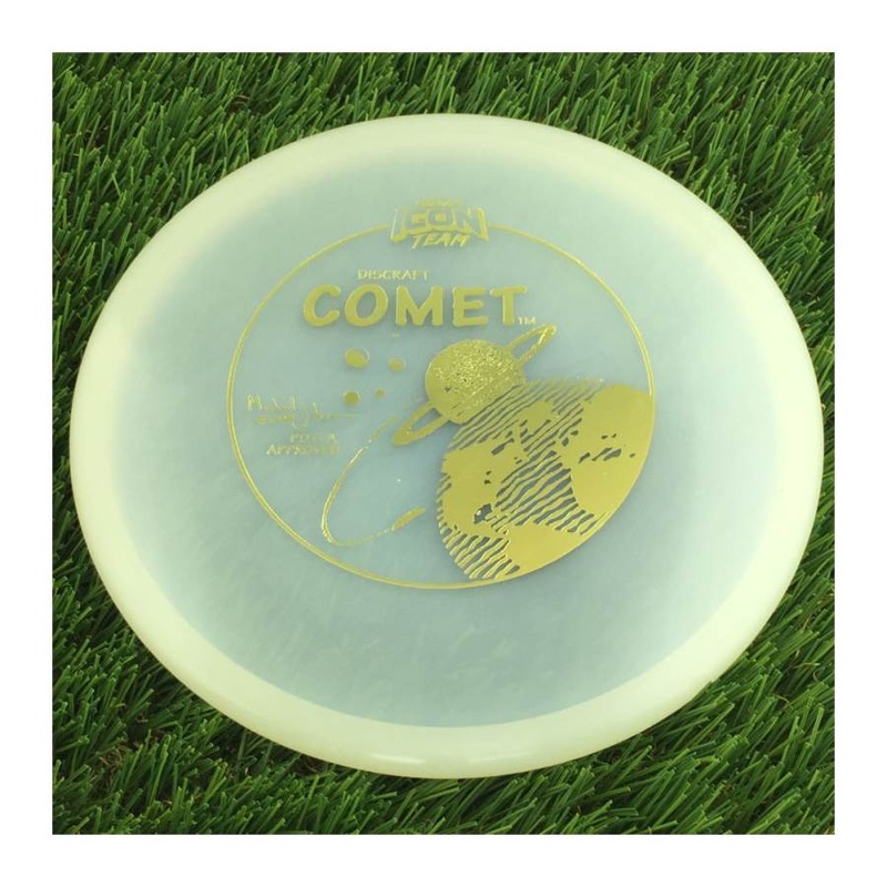 Discraft Elite Z UV Comet with Michael Johansen Signature Icon Team Stamp – 176g – Translucent White