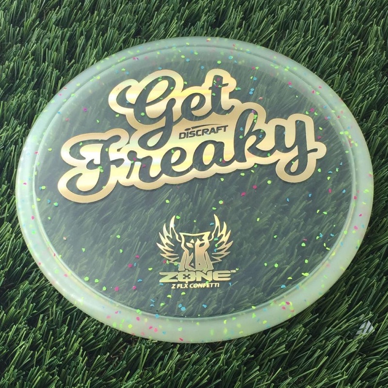 Discraft Elite Z FLX Confetti Zone with Get Freaky Dark Horse Brodie Smith Stamp – 174g – Clear Pale Green
