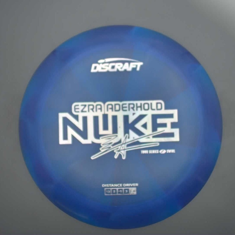 Discraft Elite Z Swirl Nuke with Ezra Aderhold 2025 Tour Series Stamp – 176.2g – Blue