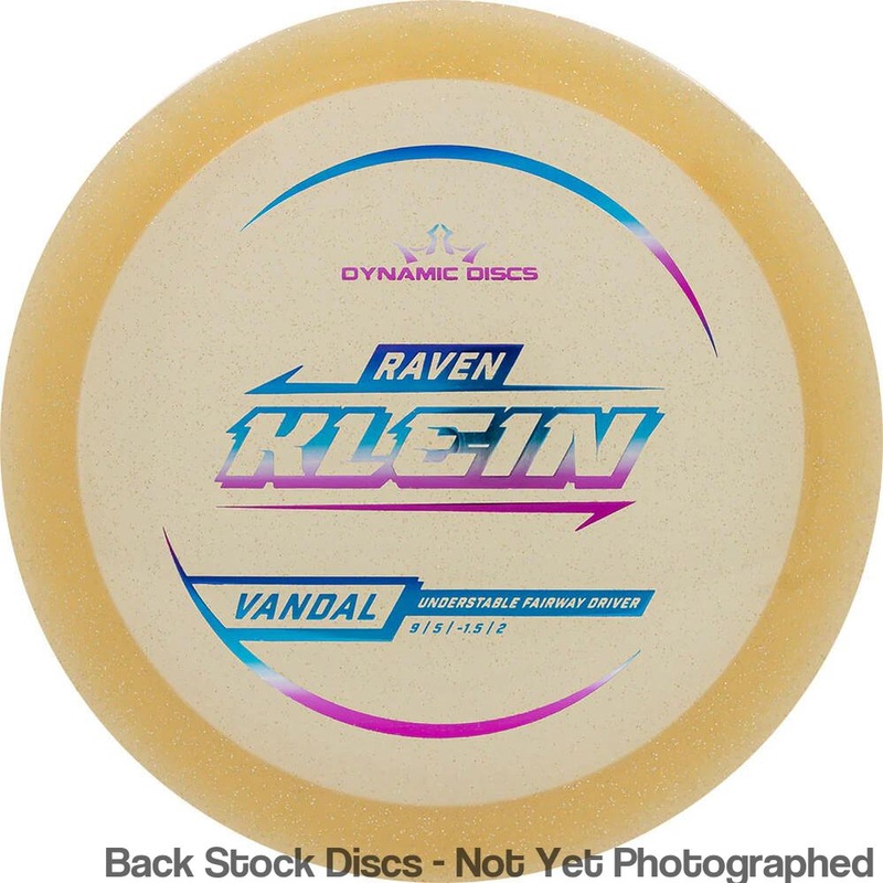Dynamic Discs Lucid Gold Metal Flake Vandal Fairway Driver with Raven Klein 2025 Signature Mold Stamp [Back Stock Inventory – Disc and Stamp Color WILL VARY]