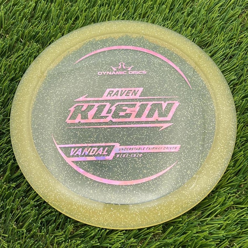 Dynamic Discs Lucid Gold Metal Flake Vandal with Raven Klein 2025 Signature Mold Stamp – 174.7g – Gold