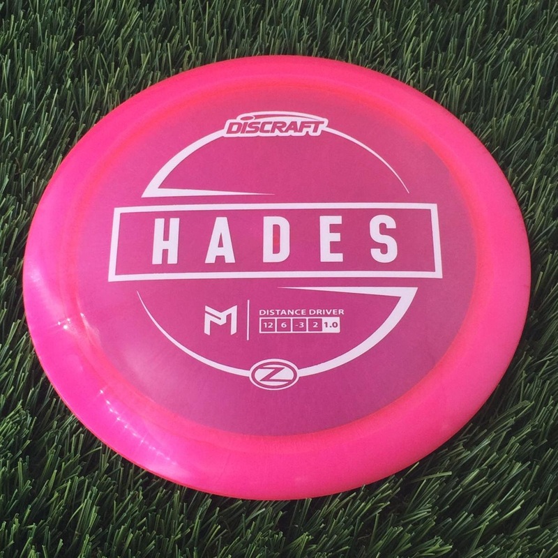 Discraft Elite Z Hades with PM Logo Stock Stamp Stamp – 169g – Translucent Pink