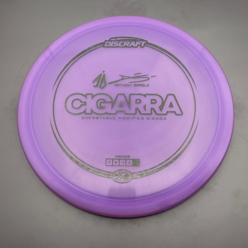 Discraft Elite Z Cigarra with Anthony Barela Signature – AB Stamp – 173.8g – Purple