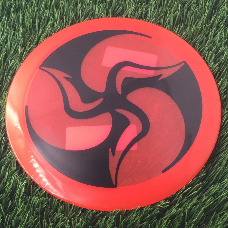 Dynamic Discs Lucid Felon with DyeMax Huk Lab Trifly Stamp – 171g – Translucent Red