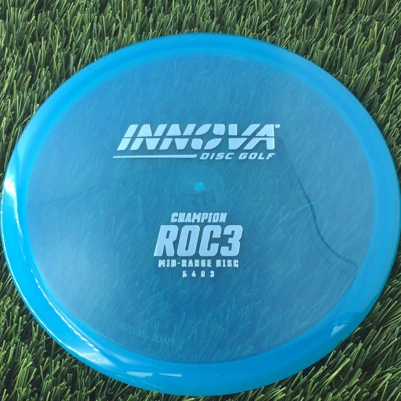 Innova Champion Roc3 with Burst Logo Stock Stamp – 175g – Translucent Blue