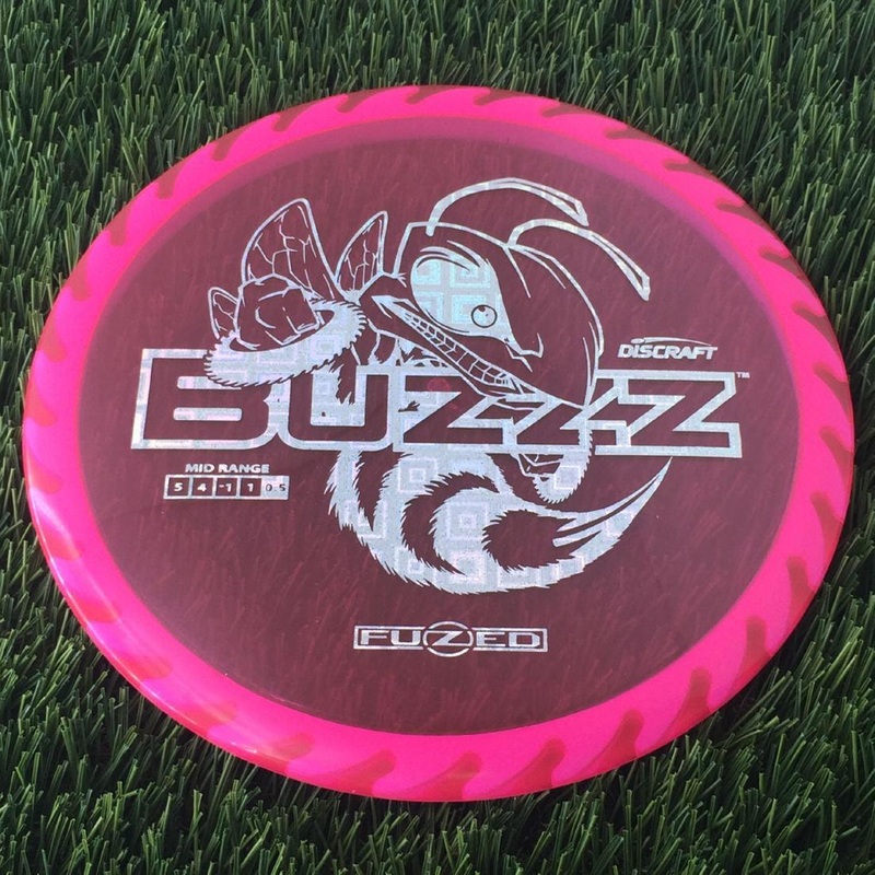 Discraft Elite Z FuZed Line with Saw Pattern Buzzz with Big Bee with Saw Blade – “Buzzzsaw” Stamp – 180g – White Saw Pink