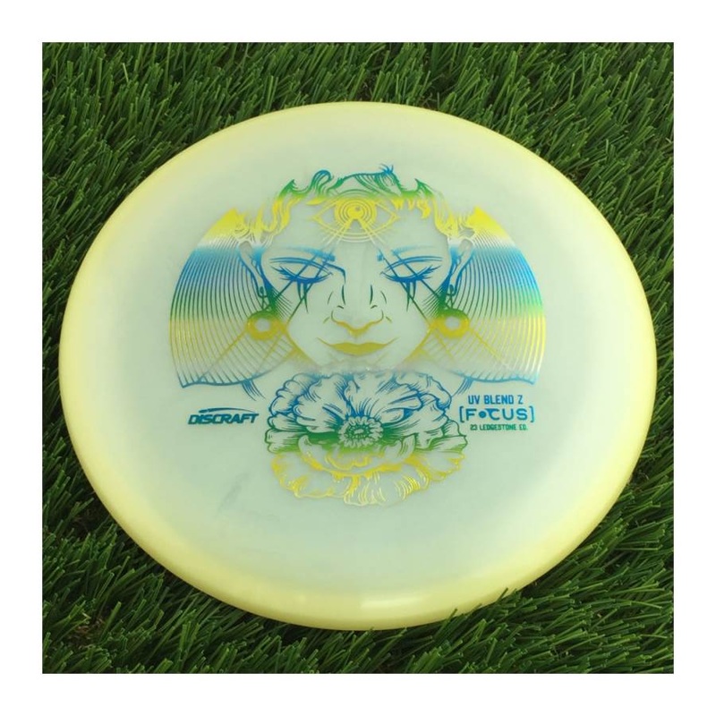 Discraft Elite Z UV Focus with 2023 Ledgestone Edition – Wave 3 Stamp – 174g – Translucent Cream