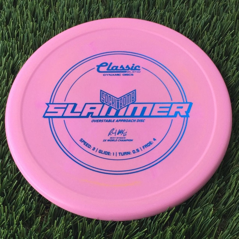 Dynamic Discs Classic Blend SockiBomb Slammer with Sockibomb Ricky Wysocki Signature 2x World Champion Stamp – 174g Pink