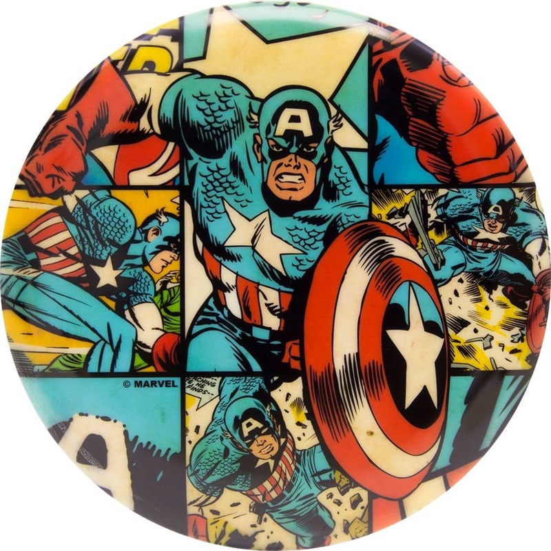 Dynamic Discs Marvel Captain America DyeMax Comic Panel Fuzion Justice Midrange Golf Disc