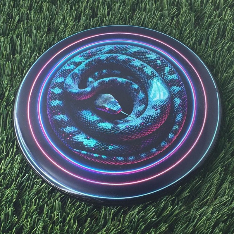 Discraft ESP Zone with Foil Foil SuperColor Coiled Snake with AB Logo Stamp – 174g Black