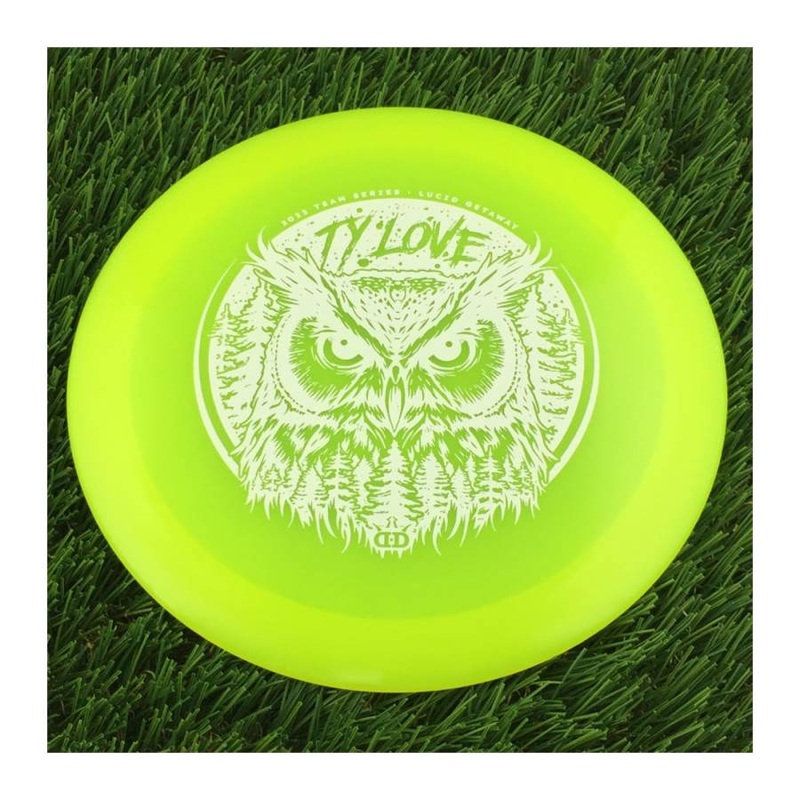 Dynamic Discs Lucid Getaway with Ty Love Owl Team Series 2023 Stamp – 173g – Translucent Yellow