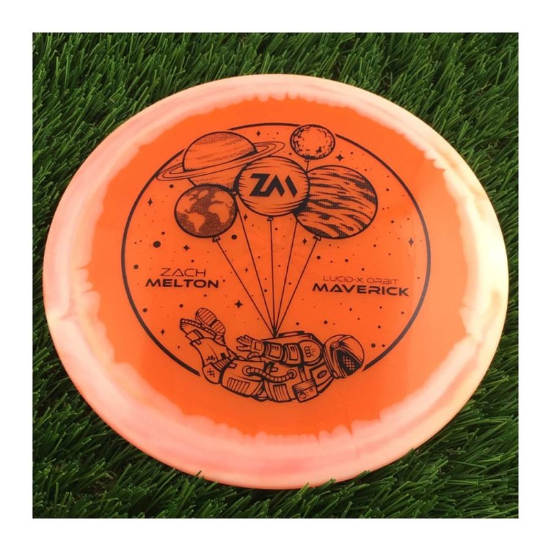 Dynamic Discs Lucid-X Orbit Maverick with Zach Melton Team Series 2024 Stamp – 174g – Translucent Orange