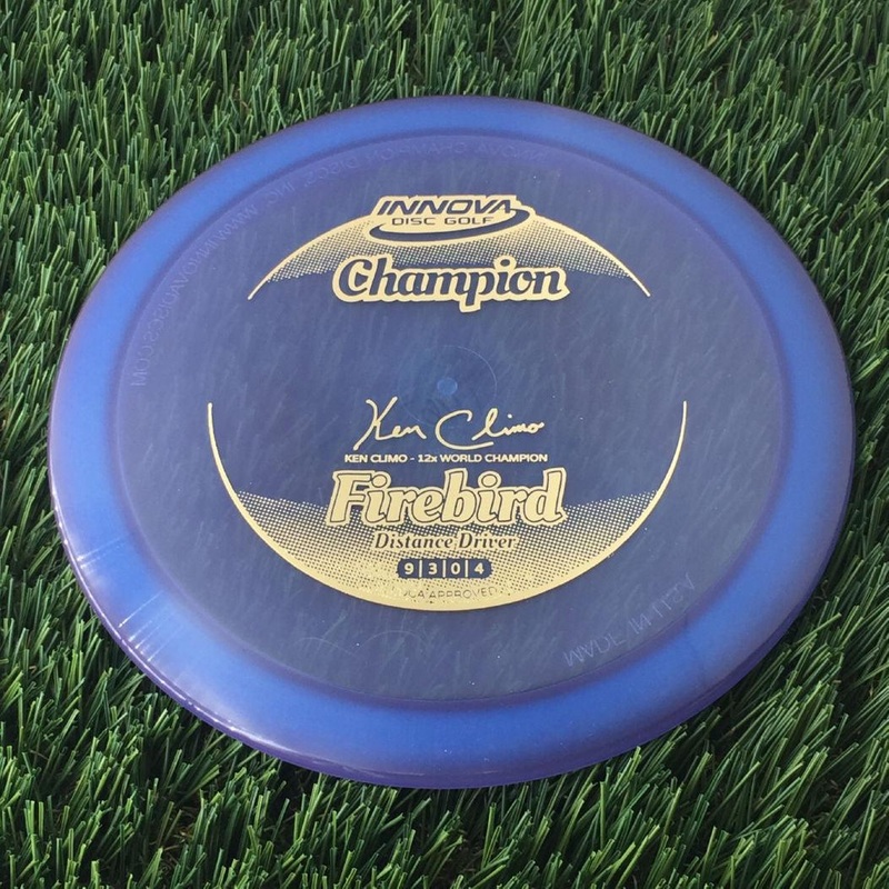 Innova Champion Firebird with Ken Climo – 12x World Champion New Stamp Stamp – 166g – Translucent Dark Blue