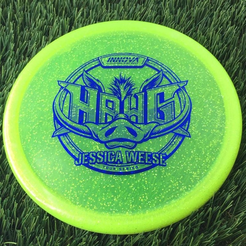 Innova Champion Metal Flake Hawg with Jessica Weese 2024 Tour Series Stamp – 175g – Translucent Light Green