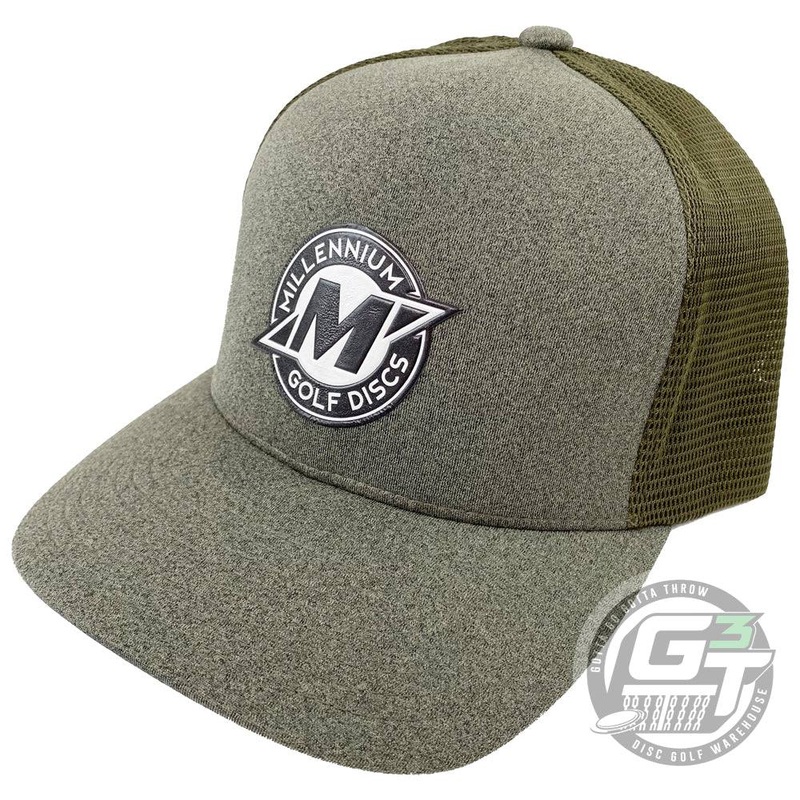 Millennium Golf Discs M Badge Logo Unipanel Trucker Flexfit Mesh Disc Golf Hat