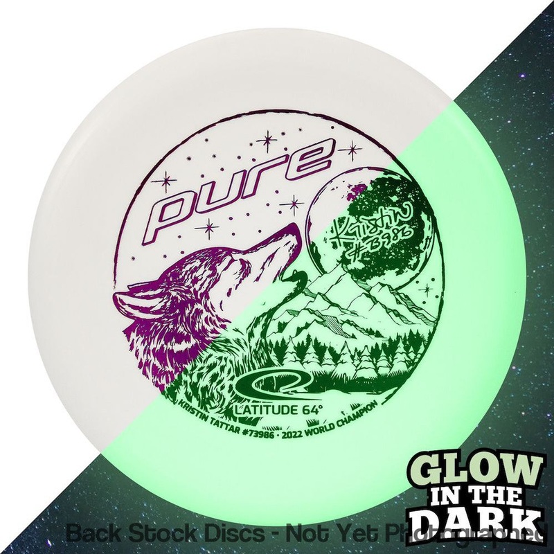 Latitude 64 Zero Line Medium Moonshine Glow Pure Putter with Kristin Tattar #73986 – 2022 World Champion Team Series 2023 Stamp [Back Stock Inventory – Disc and Stamp Color WILL VARY]