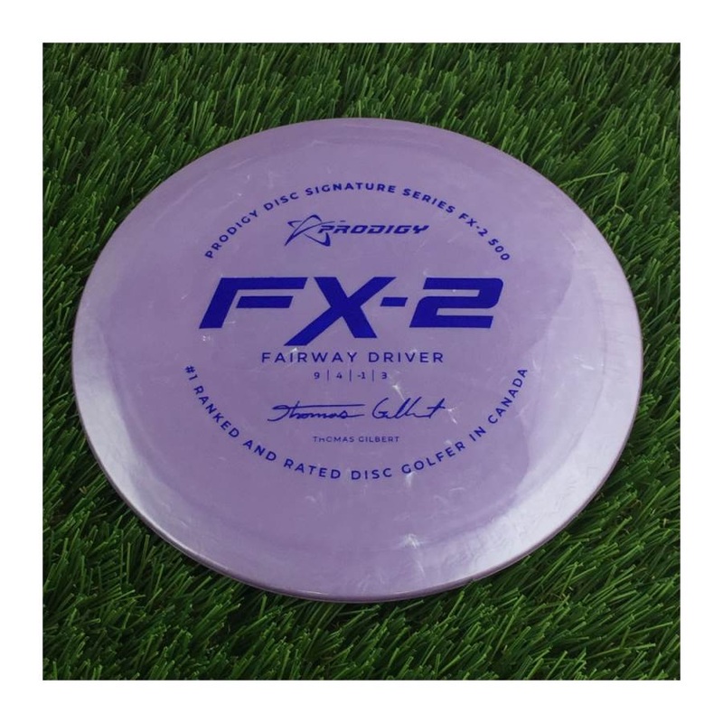Prodigy 500 FX-2 with 2022 Signature Series Thomas Gilbert – #1 Ranked and Rated Disc Golfer In Canada Stamp – 175g – Solid Purple