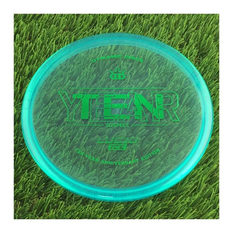 Dynamic Discs Lucid Ice Suspect with Ten Year Overlap Anniversary Edition Stamp – 173g – Translucent Blue