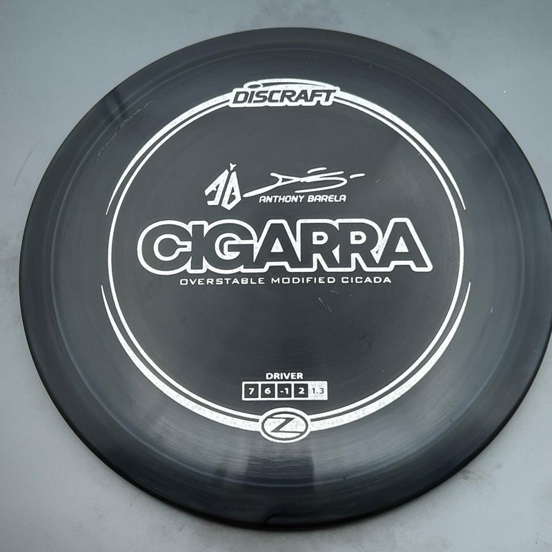 Discraft Elite Z Cigarra with Anthony Barela Signature – AB Stamp – 171.3g – Black