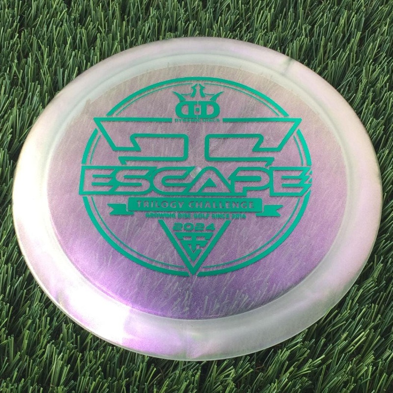 Dynamic Discs Lucid Ice Glimmer Escape with 2024 Trilogy Challenge Stamp – 170g – Translucent Off Clear