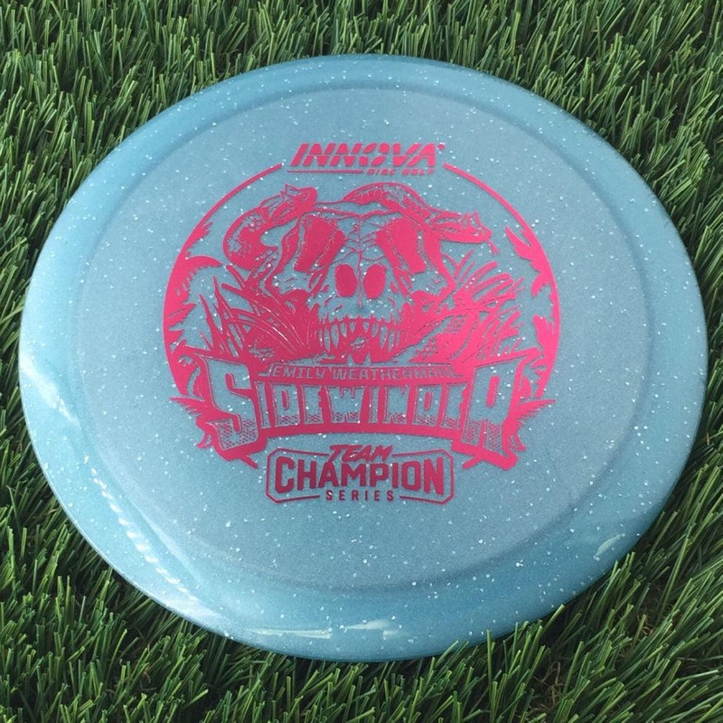Innova Moondust Champion Sidewinder with Emily Weatherman Team Champion Series 2025 Stamp – 171g – Translucent Muted Blue