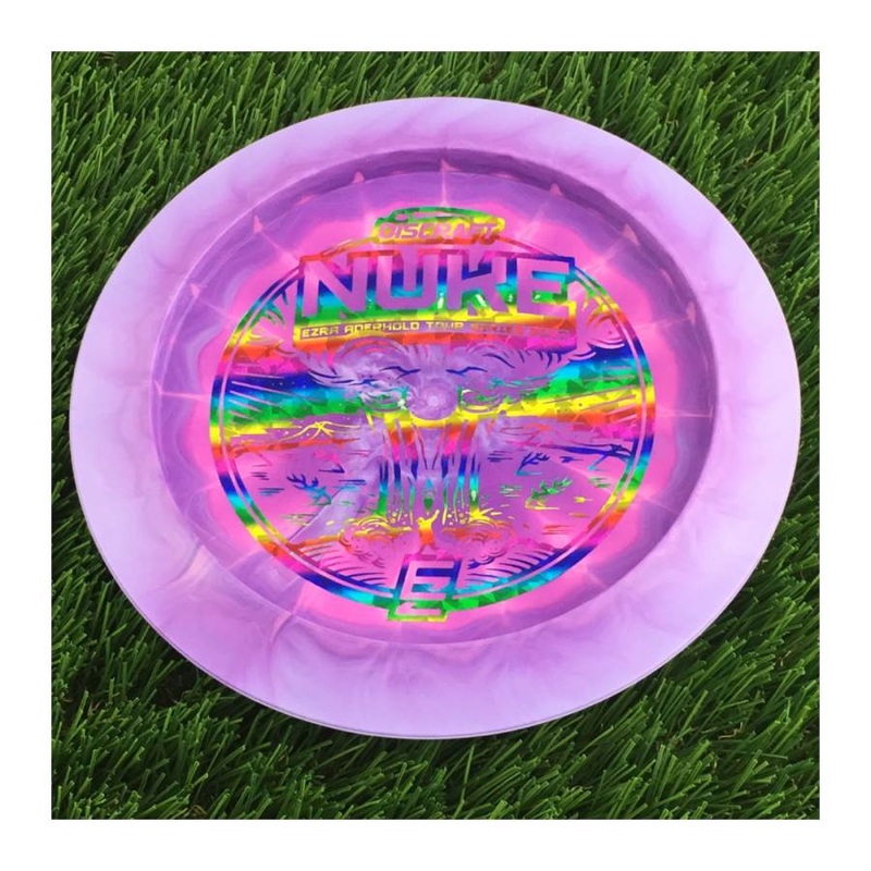 Discraft ESP Swirl Nuke with Ezra Aderhold Tour Series 2023 Stamp – 174g – Solid Purple