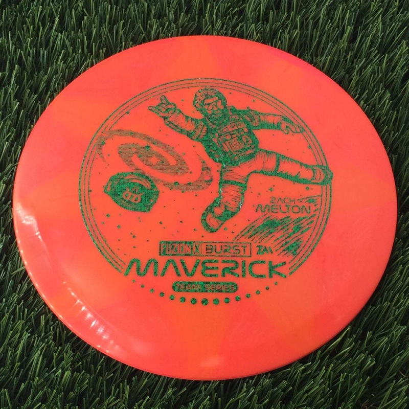 Dynamic Discs Fuzion-X Burst Maverick with Zach Melton Team Series 2024 – ZM in Space Stamp – 176g Orange