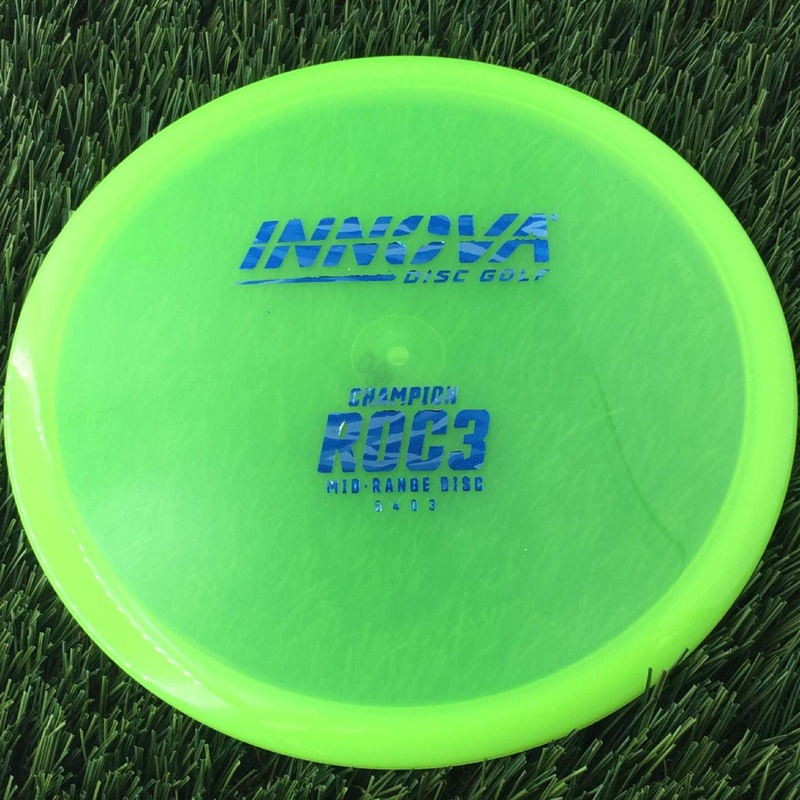 Innova Champion Roc3 with Burst Logo Stock Stamp – 180g – Translucent Neon Green