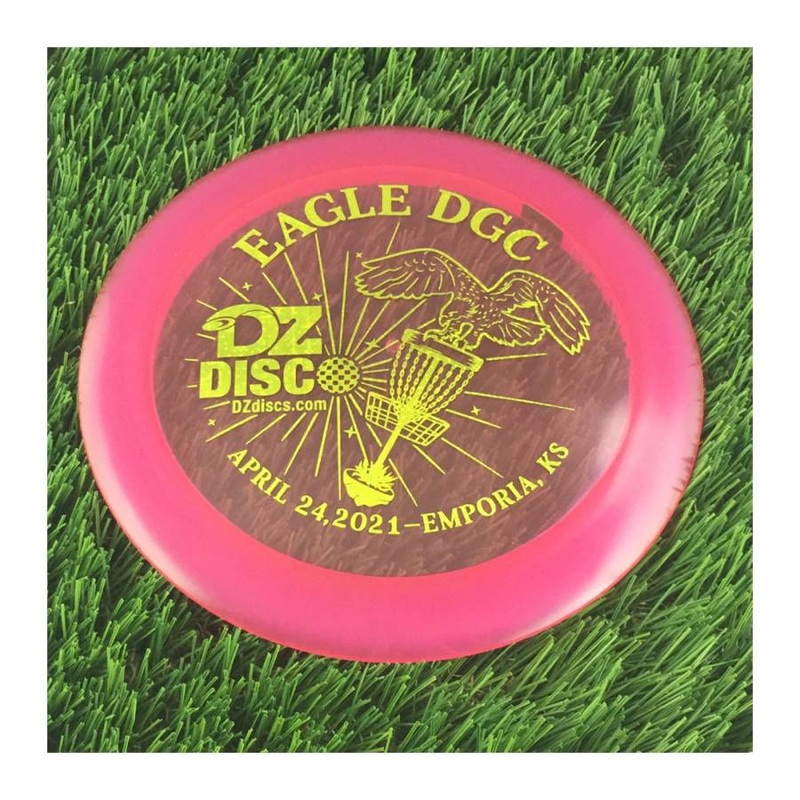 Discraft Elite Z Nuke with Eagle DGC DZDiscO Emporia, KS Stamp – 174g – Translucent Pink