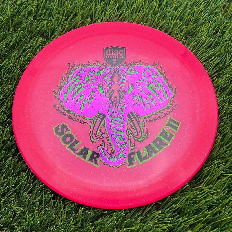 Discmania C-Line Glow Metal Flake FD3 with Alden Harris Signature Series Solar Flare II (Triple Foil) Stamp – 175.39g – Pink