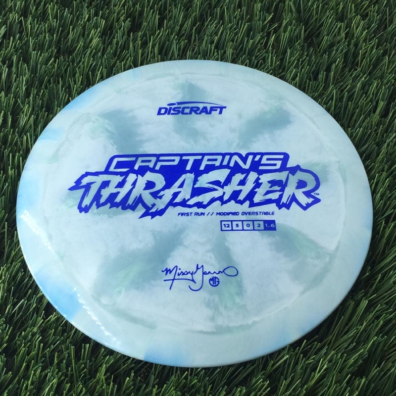 Discraft ESP Swirl Captain’s Thrasher with First Run // Modified Overstable Missy Gannon Signature Stamp – 172g Bluish Green