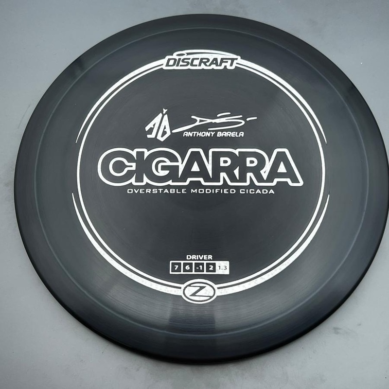 Discraft Elite Z Cigarra with Anthony Barela Signature – AB Stamp – 174.2g – Black